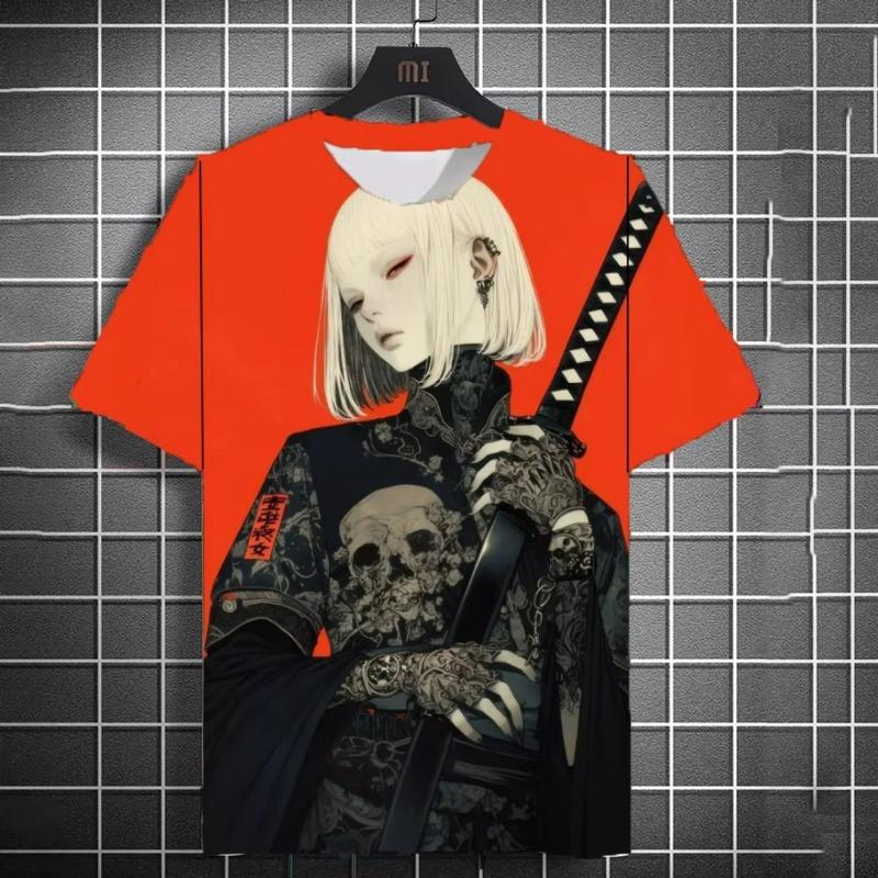 Japanese-style cartoon girl graphic T-shirt 3d Printing Summer Leisure Dry Men's T-Shirt Children's Clothing Tee Y2k
