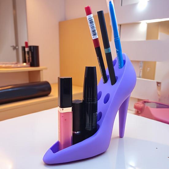 Hoge Hak Schoenen Make-up Tools Houder 3D Geprint Cosmetische Kwast Wenkbrauwpotlood Lippenstift Schoonheidstools Organizer Rek Decoratie