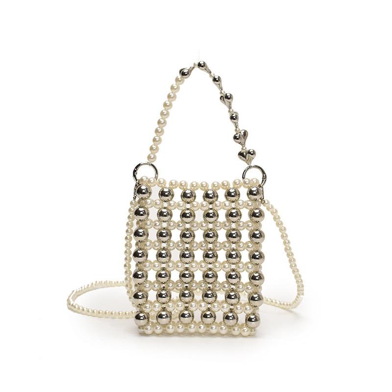 Chain Pearl Small Square Bag Slanted Hanging Single Shoulder Handbag Casual