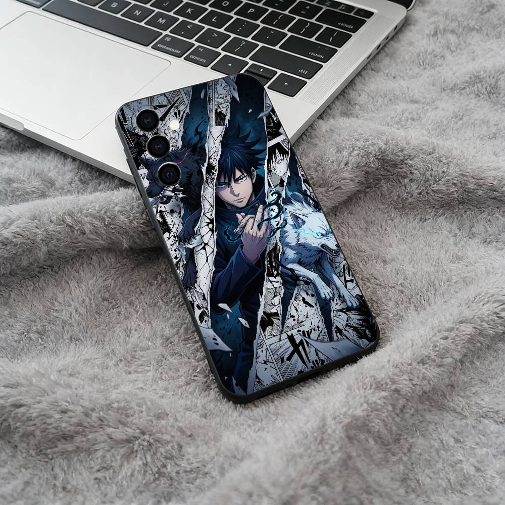 Megumi Fushiguro-J-Jujutsu- K-aisen Black Soft Silicone Phone Case for Samsung Galaxy A73, A71, A72, A70, A53, A52, A51