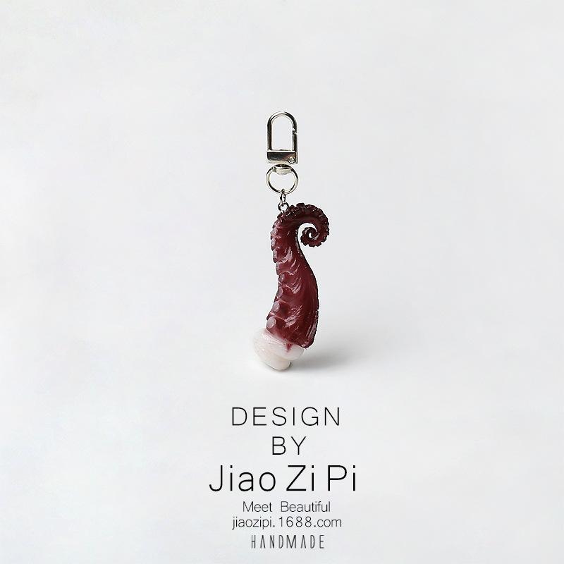 Quirky Squid Tentacle Keychain Pendant: Creative Backpack Ornament & Funny Accessory
