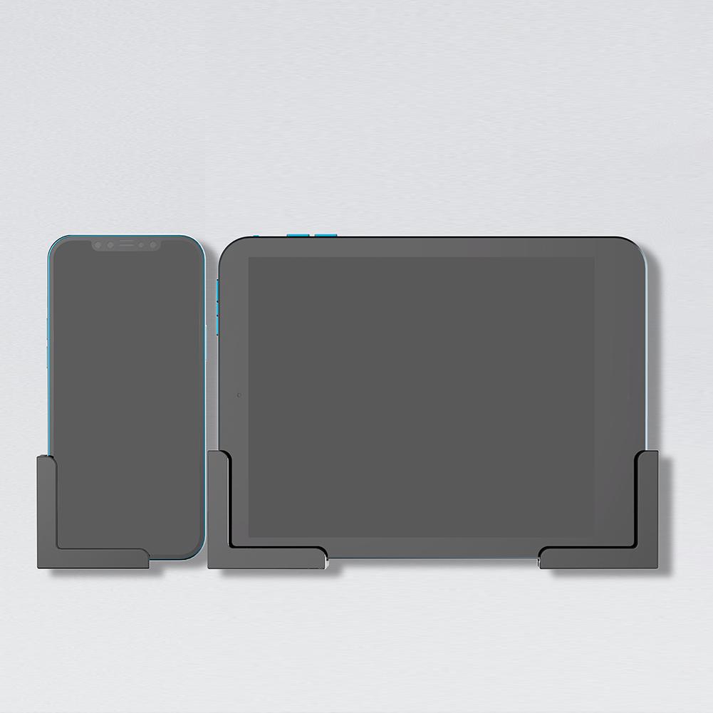 2 Sady Nástěnný držák na tablet Držák na telefon Nástěnný závěsný držák Dok Organizér kabelů Stojan pro iPad/iPhone 15/Samsung/Kindle/E-Reader