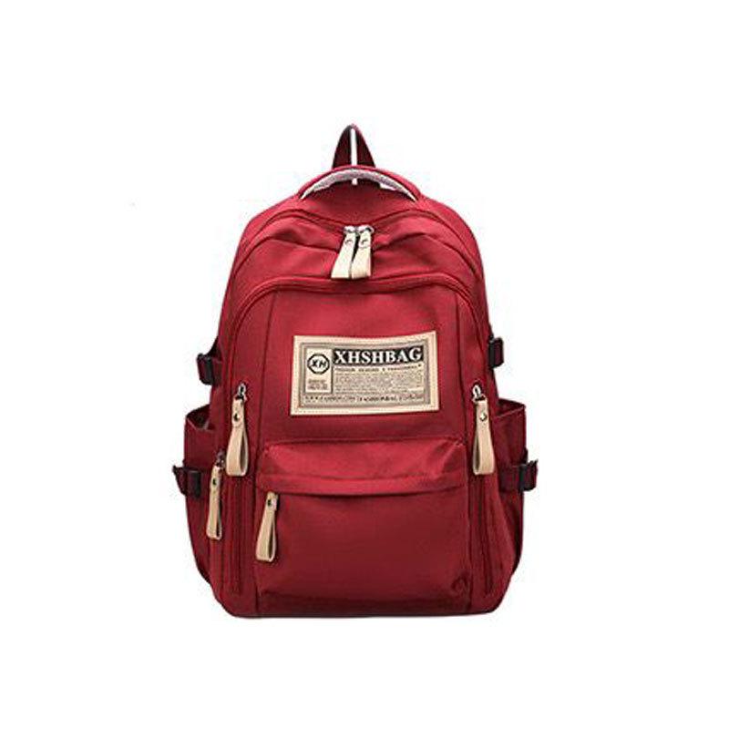 Versatile Large Capacity Solid Color Backpack for Students – Unisex Korean Style