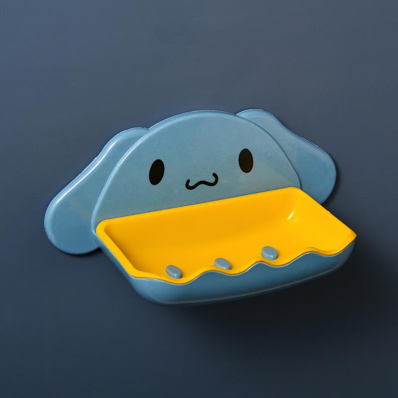 

Мультяшная мыльница в форме кита Sanrio, настенная, двухъярусная полка для хранения, для организации ванной комнаты, раковины, столешницы темно-синий