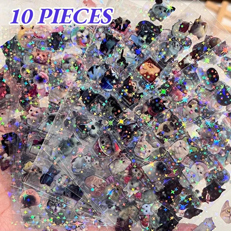 

Мила мультяшна наклейка з записками з лазерним блиском DIY Decro Sweet Anime Animal Journaling наклейка Kawaii наклейка на канцелярські товари