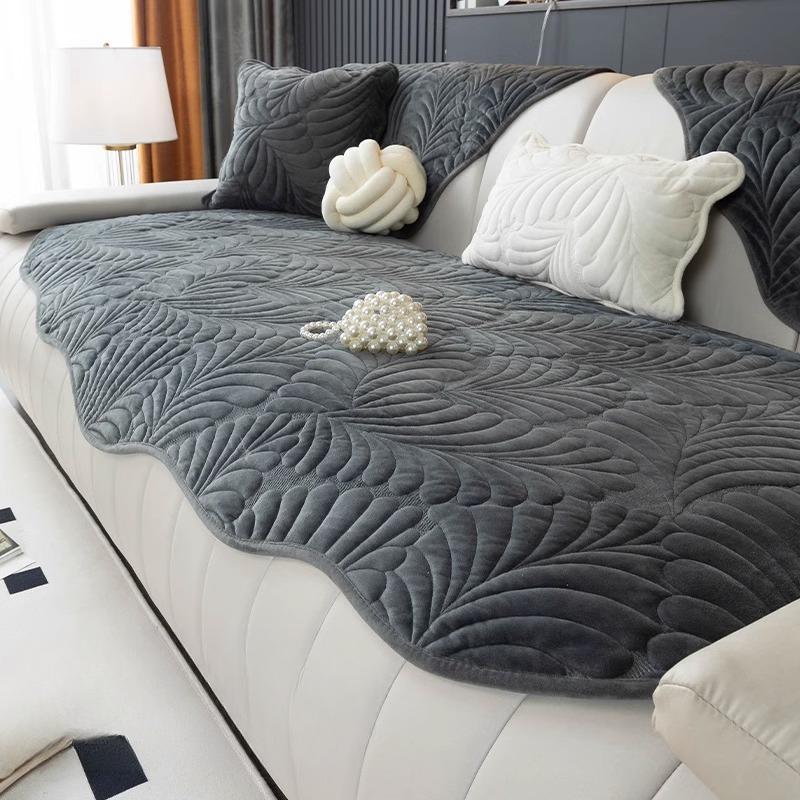 Irregular Shaped Sofa Cushion Four Seasons Universal Non-Slip Winter Short Plush Cushion Leather Sofa Cover Cloth Backrest Towel