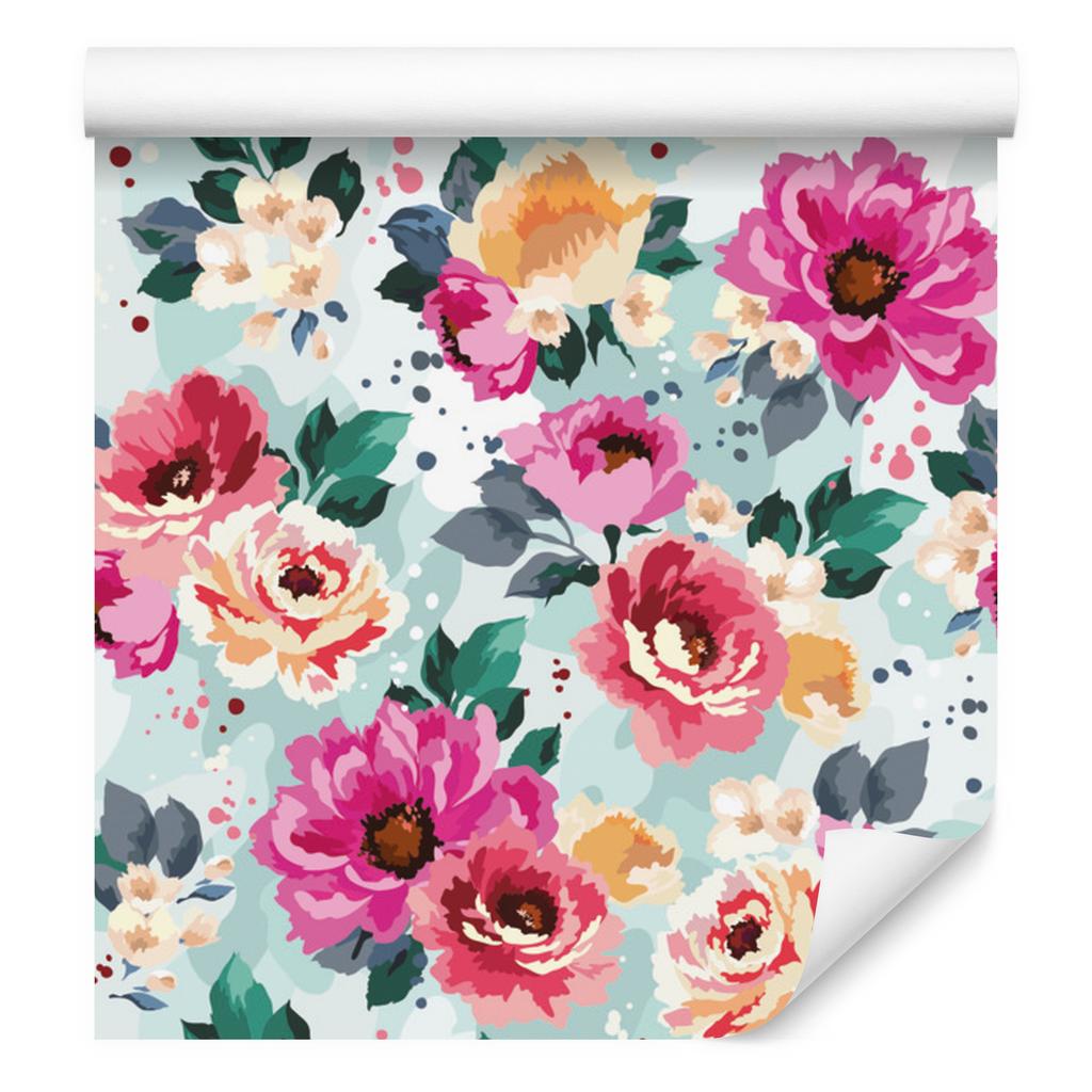 Beautiful watercolor flowers wallpaper for living room and bedroom 50x1000
