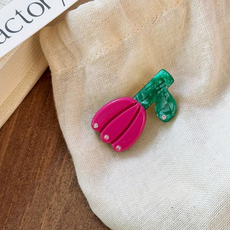 

Милая ацетатная заколка-тюльпан, боковые заколки, красочные хрустальные заколки-цветы, геометрическая заколка, женские аксессуары для волос