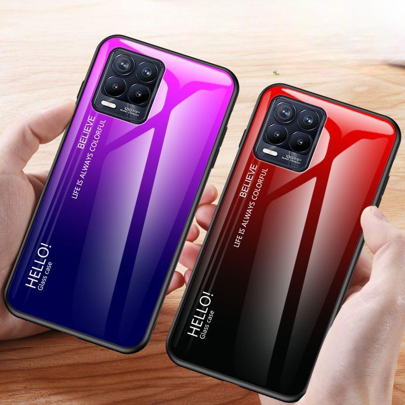 Gradual Change OPPORealme8 Mobile Phone Case Realme8pro Glass Anti-drop Protective Case