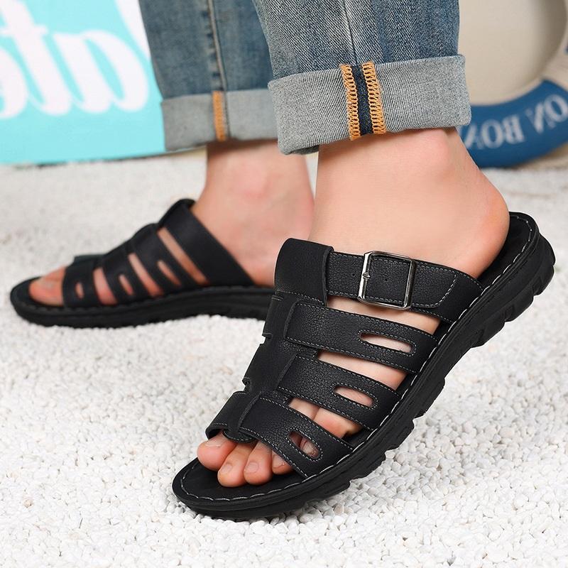 Fashion Trend New Men Gladiator Sandals Summer High Quality Non-slip Wear Resistant Slippers Breathable Beach Shoes Casual Walking Shoes