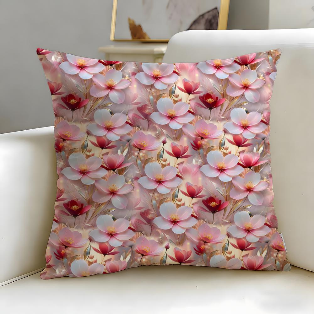 3D Flower Cushion Cover Soft  EasyWash Pillow Case  Versatile for Couch Bed Travel and Office