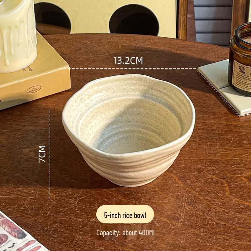 Deou Starry Retro Ceramic Rice Bowl Set