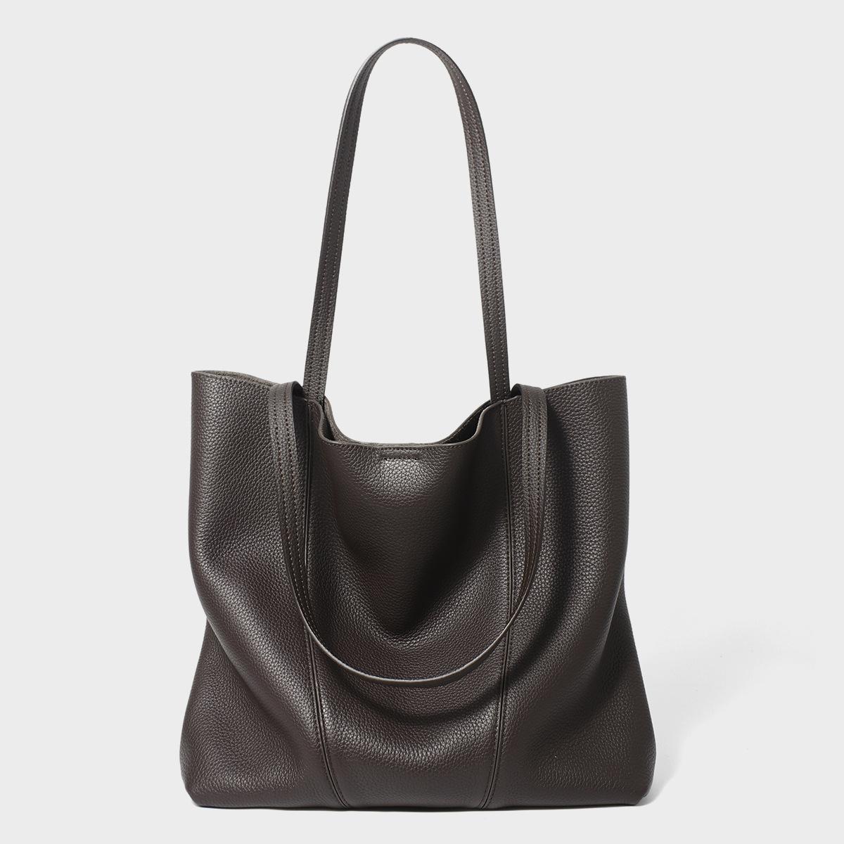 

Tote Bag, Women s Lazy Style Shopping Bag, Work Commuting Large Capacity Women s Shoulder Bag, Casual Leather Women s Bag кофейный