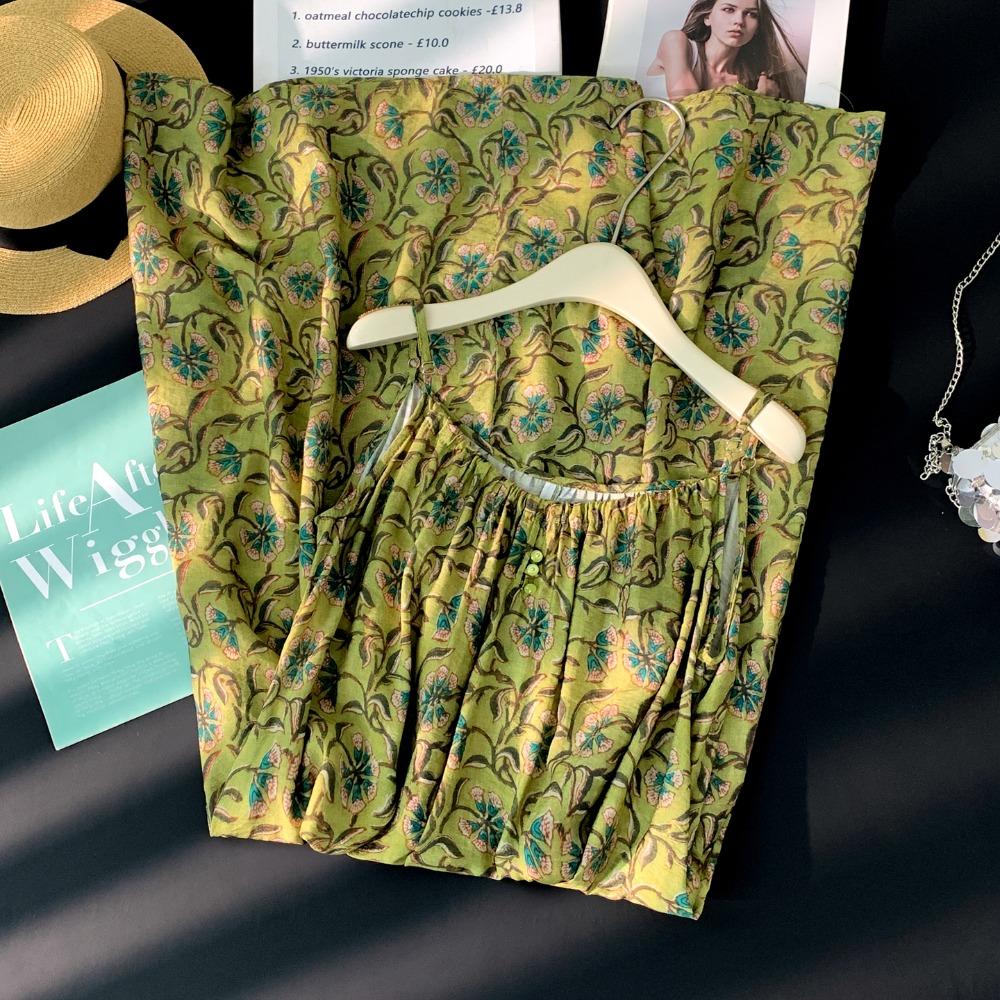 DIMANAF 2026 New Women Plus Size Summer Beach Lady Long Dress Sleeveless Vest Loose Oversize Maxi Print Floral Sundress