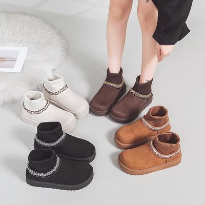 Mode 2025 Damen Schneestiefel Lässig Stickerei Weiche Dicke Sohle Kurzer Plüsch Schneestiefel Winter Neue Mode Warme Strickstiefel Schuhe