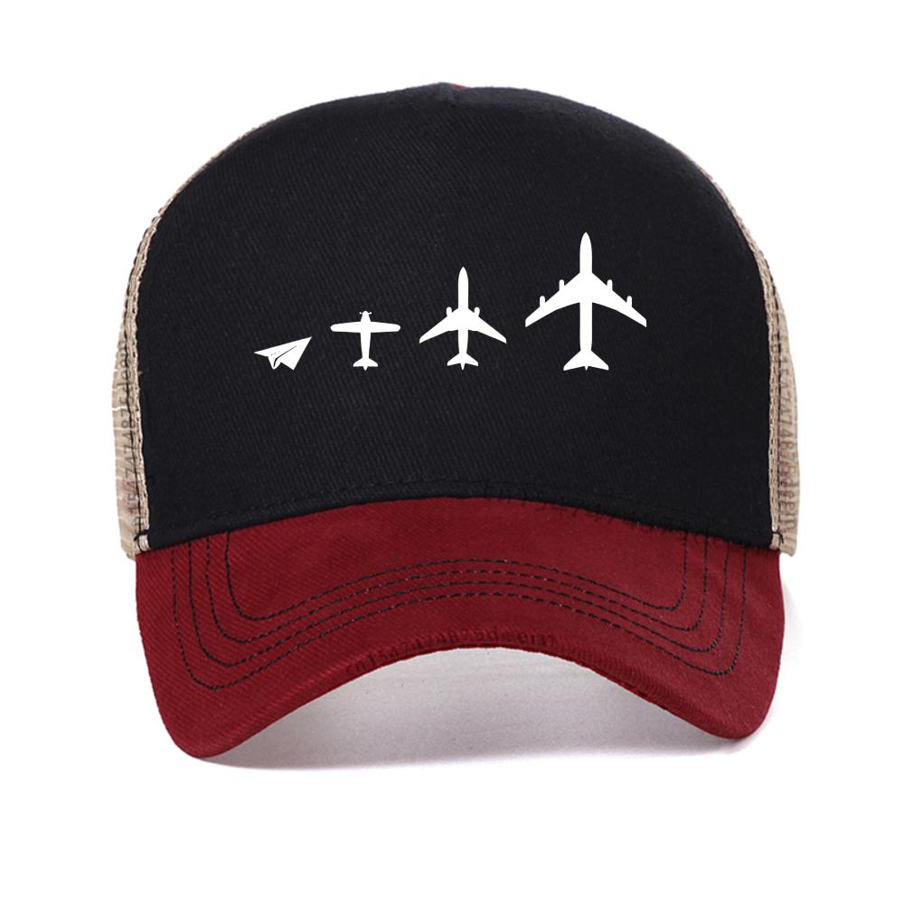 Men's History Of Airplane Evolution Print baseball cap Stylish Crew Versatile For Casual caps summer adjustable Snapback hats