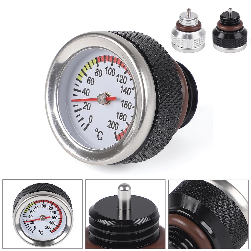 Auto Bike Thread Size M20x2.5 Motorcycle Fuel Tank Caps With 35MM Oil Temperature Gauge 0-200 Pointers Thermometer Cap Cover
