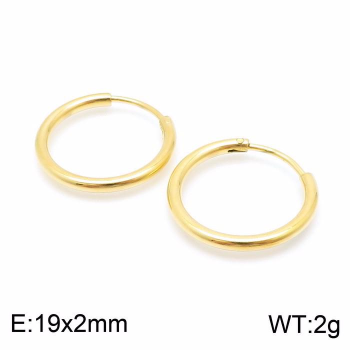 Men's and Women's Hand-Polished 304 Stainless Steel Round Wire Ear Cuffs and Studs
