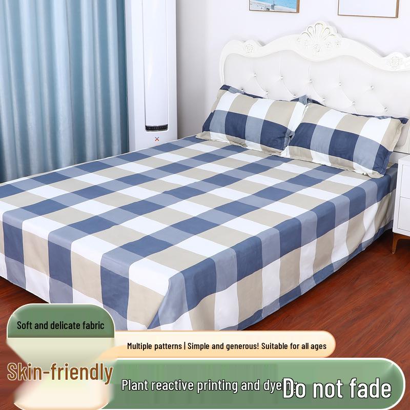 Cotton Dormitory Bedding Set: 3-Piece Quilt Cover and Single Sheet for Student Single Bed.