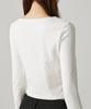 Musinsa Standard Woman Women'S Slim Crop Square Neck Long Sleeve T-Shirt [Cream]