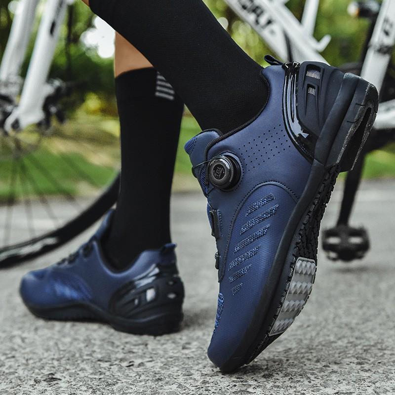 Scarpe da Ciclismo Traspiranti in Rete con Suola Rigida per Bici da Strada e Mountain Bike Unisex Compatibili con Pedali a Aggancio