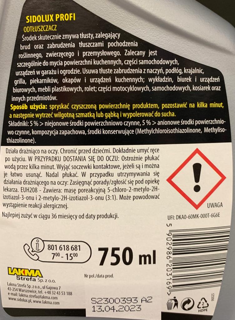 Sidolux Kitchen Cleaner Degreaser 750 Ml