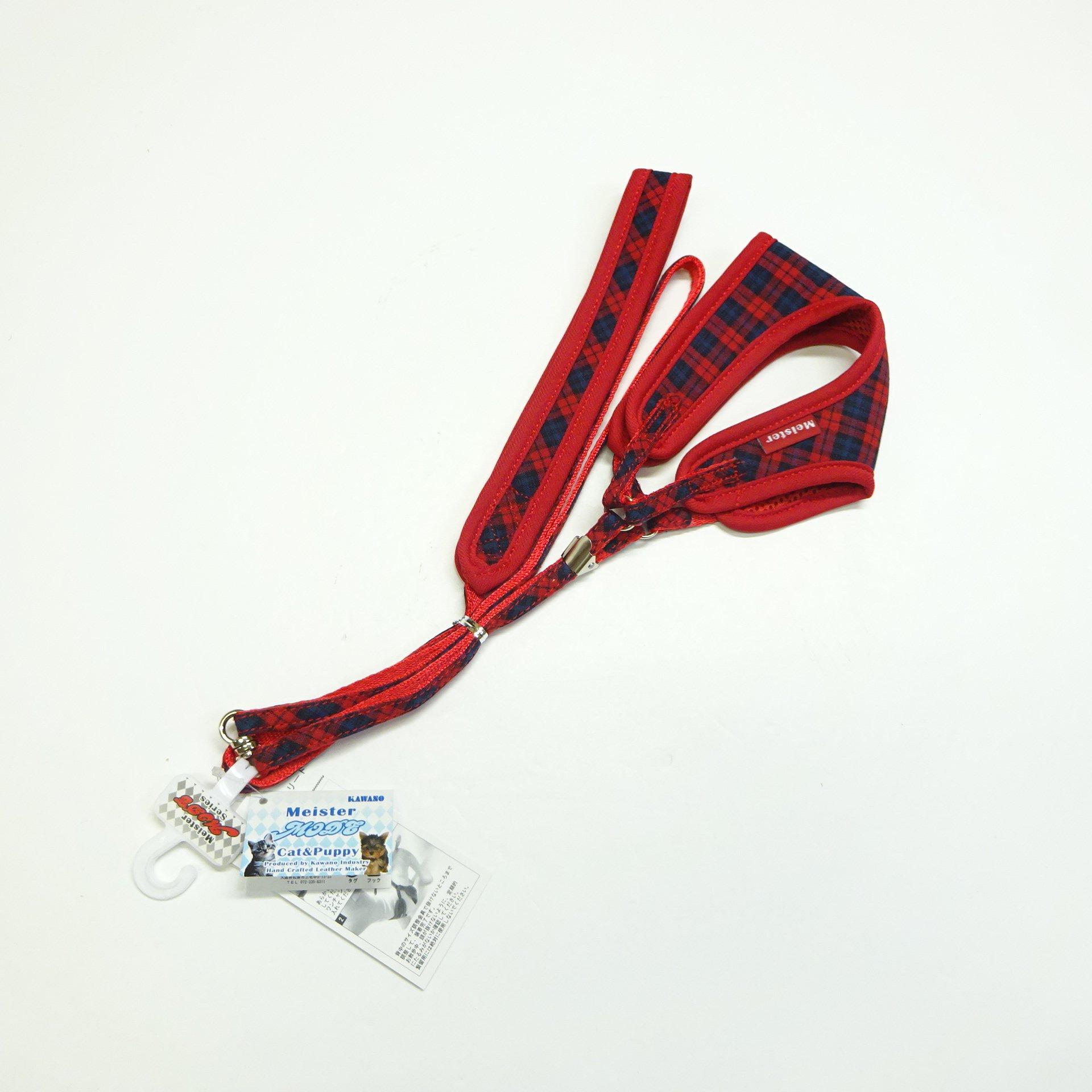 Поводок-шлейка Meister Softy SS Новый Клетка Красный
