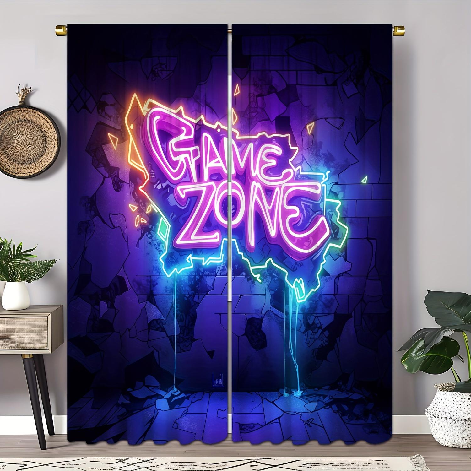 

2 шт. Прозрачные шторы с принтом алфавита – Мягкая микрофибра, Кулиска для карниза, Для детской комнаты, Гостиной, Декора 53x116cm(2pcs)