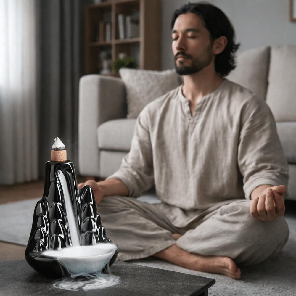 Mini Ceramic Censer Zen Decor Lotus Tower Burner Creative Backflow Incense Burner  Meditation