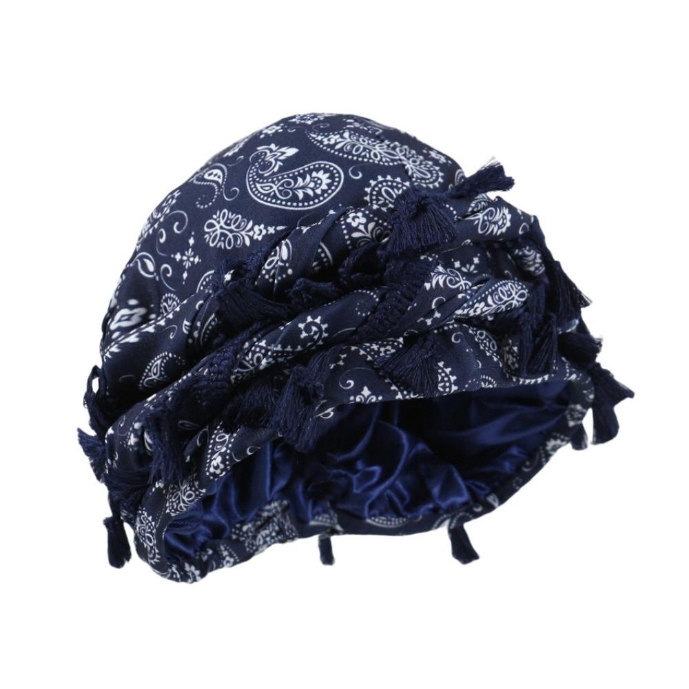 Tassel Twist Head Wraps Cashew Print Durag For Men Unisex Hair Wrap Scarf  Fashion Accessory
