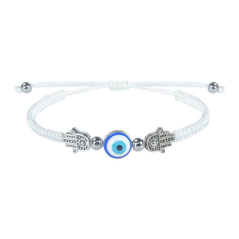 Handmade Adjustable Evil Eye Bracelet for Women - Fatima Demon Eye, Casual Style
