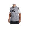 Under Armour Curry Series Geometric Pattern Logo Casual Hooded Loose Sleeveless Vest Men Vests Gray 1370270-011