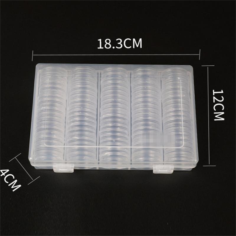 100pcs/set 30mm Clear Coin Capsule Holder Case Transparent Collectable Coin Storage Box for Commemorative Coin Medal Container