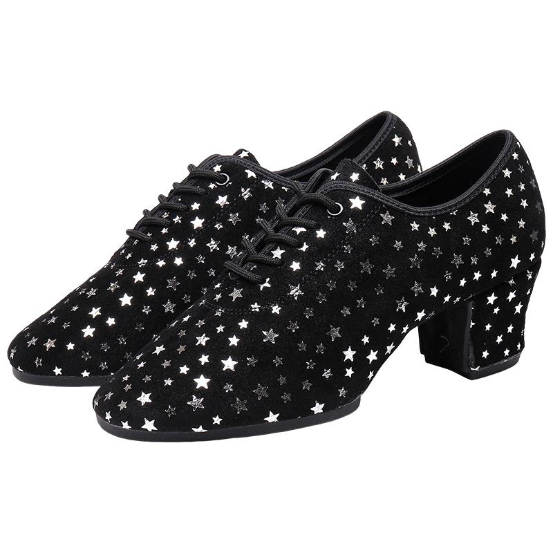 

Square Dance Party Teacher Shoes Professional Dance Sports Ladies Shoes Tango Dancing Shoes ZB-Rubber-3.5-34 чёрный