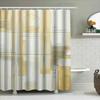 Luxury Bath Shower Curtain with Artistic Design White and Beige Abstract Watercolor Pattern