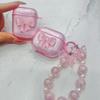Glitter Pink Ice-through Bow Earphone Case, Suitable for Apple AirPods 1/1st Generation Pro1/1st Generation Earphone Case.
