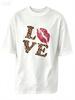 Unisex Pink Off Shoulder T Shirt Leopard Love Lips Print Casual Loose Short Sleeve Tops