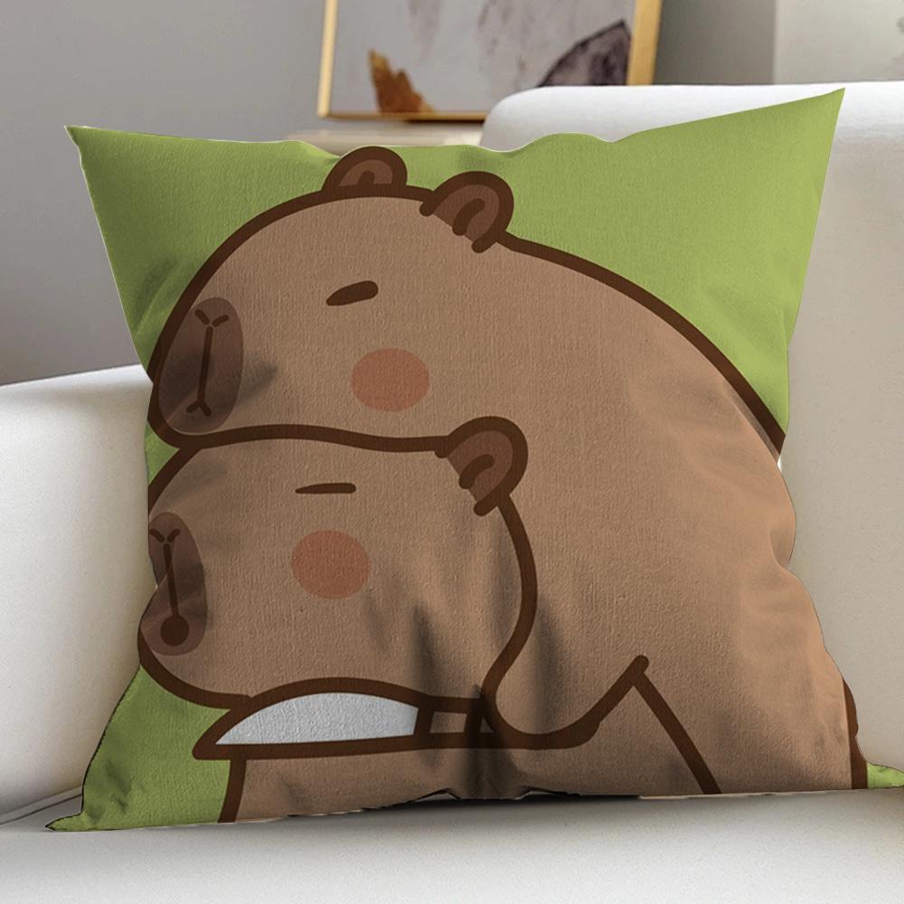 Cute Cartoon Capybara Cushion Cover Pillowcase Upholstery Sofa Throw Pillow Home Decor Pillowcas