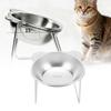 15° Tilted Elevated Pet Bowl Stainless Steel Cat Food Bowl Raised Cat Bowl  for Cats Small Dogs
