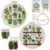 1 Set Potted Plant Embroidery Kit with Cross Stitch, Suitable for Beginners, English Stitch Tutorial, DIY Embroidery Craft Material Kit