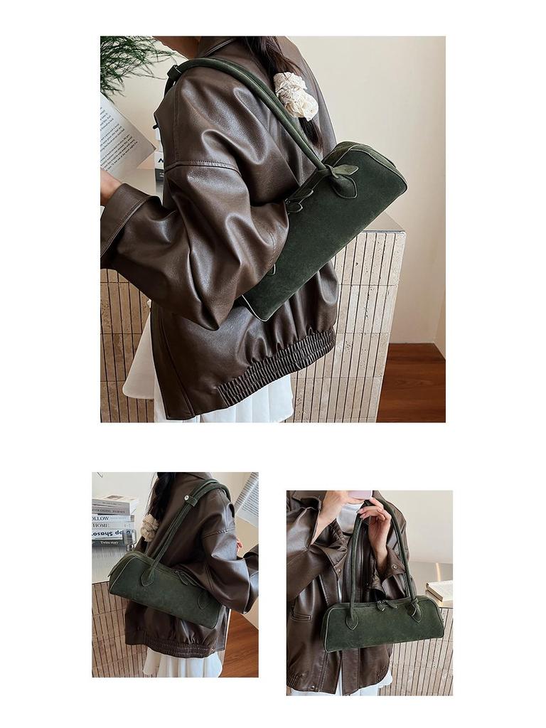 Vielseitige Wildleder-Schultertasche mit großer Kapazität und modischem Design