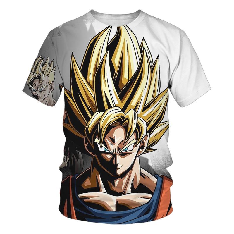 

3-14 лет Детские футболки Goku Vegeta Футболки для мальчиков Dragon Ball ZT Свободная футболка Футболка с рисунком из аниме Детские летние футболки с коротким рукавом для мальчиков 160cm