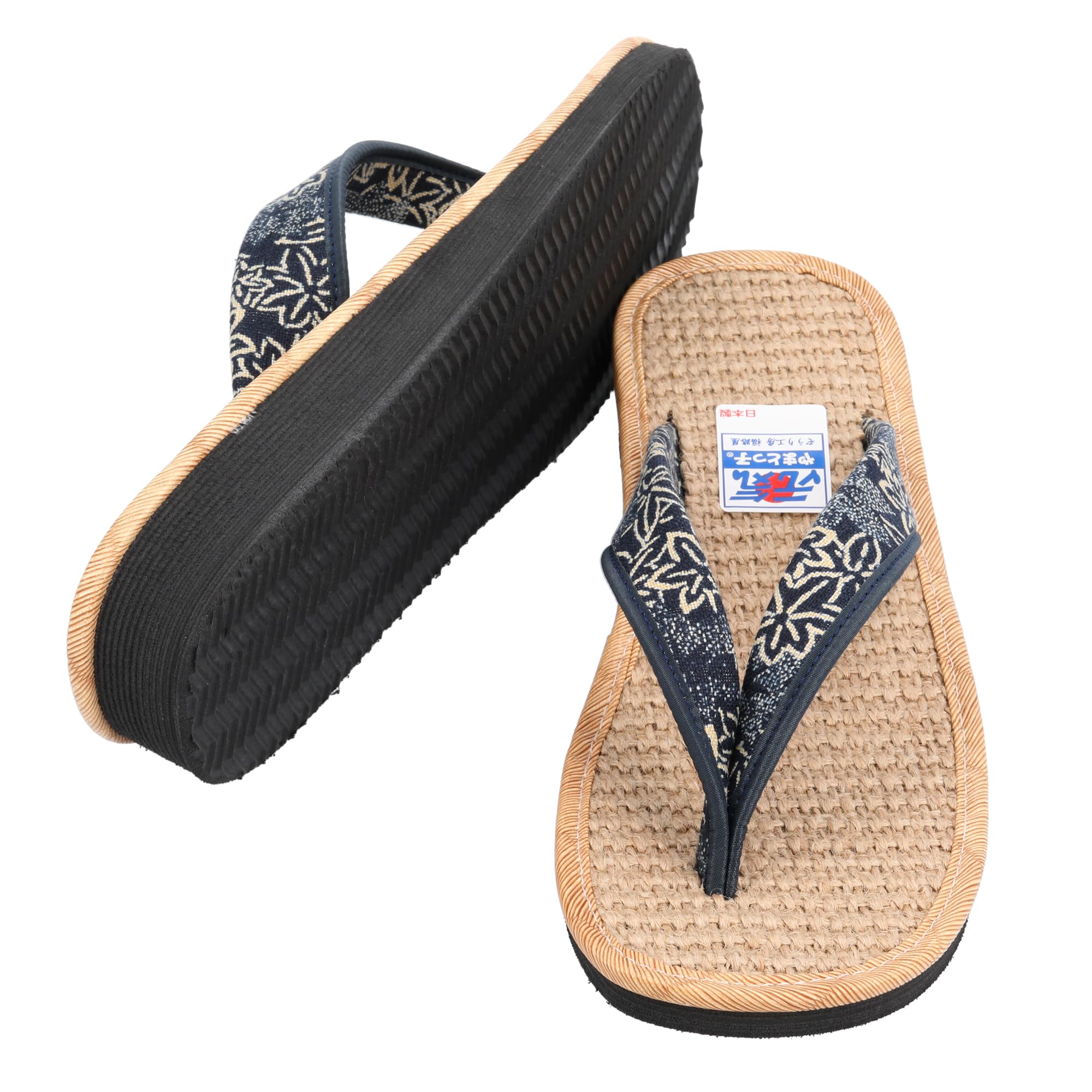 Erin Trading - Japanese Selected Products - Women's Japanese Zori Sandals Lightweight Made In Japan Insole Jute Pattern Momiji Size L