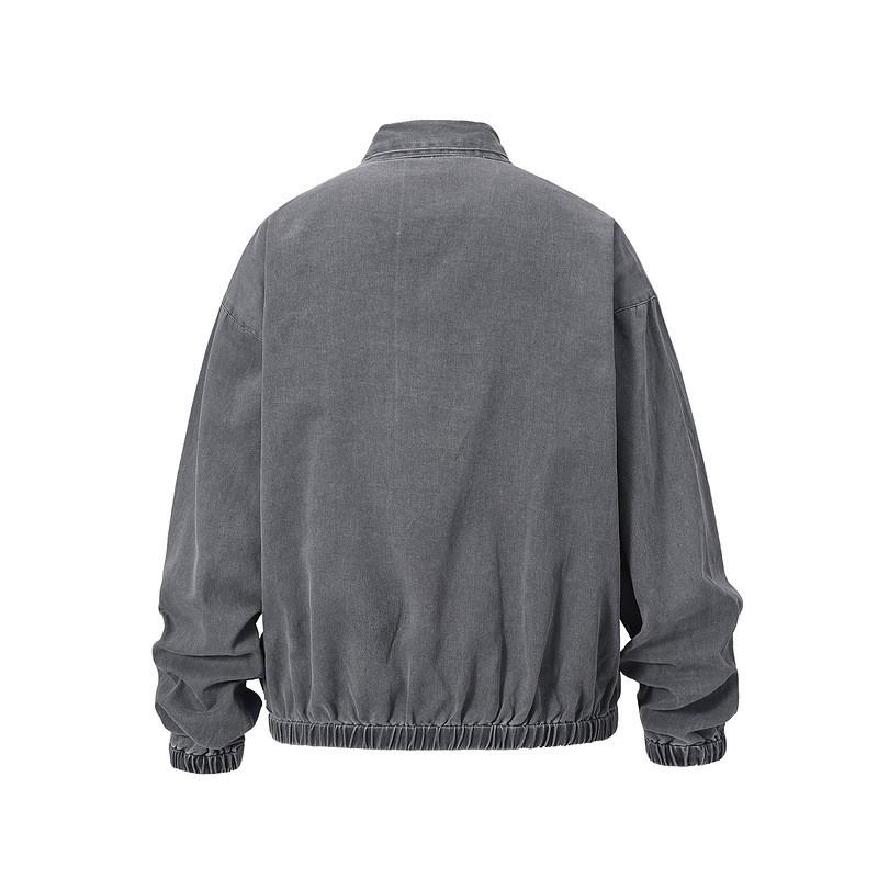 Vintage Washed Oversized Cotton Jacket Men Women Retro Streetwear Loose Fit With Notched Collar