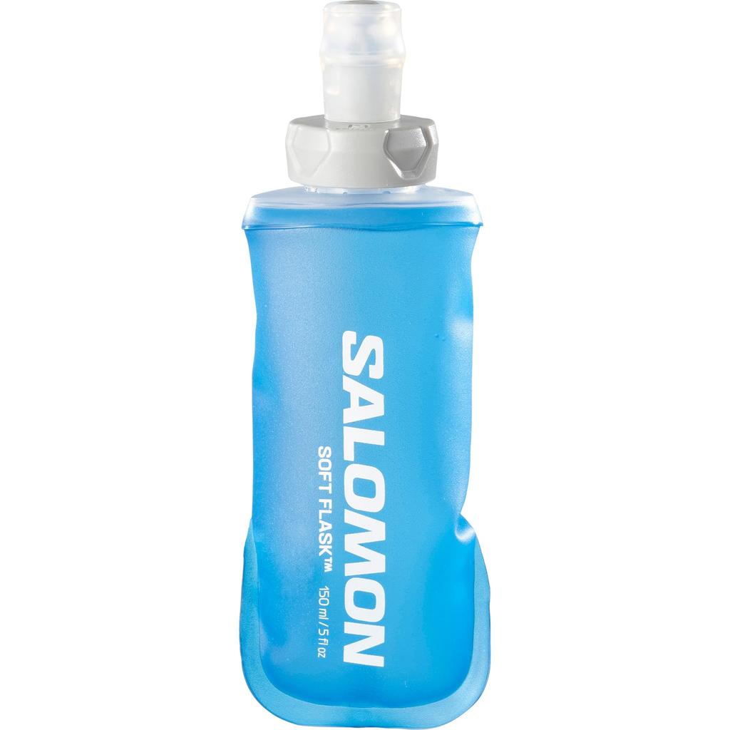 Salomon Hydration Bottle, Foldable, Portable, 2022 Model, SOFT FLASK 150ml5oz, 28oz Capacity (Soft Flask 1505 28oz), LC1916100, Free Clear Blue