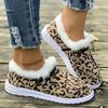 New cotton shoes snow boots autumn and winter leopard print flat bottom foot fluff daily large size