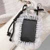 Mysterious Dark Theme Badge Holder Keychain Customizable With Beaded Chains Stylish Bag Charm Decoration