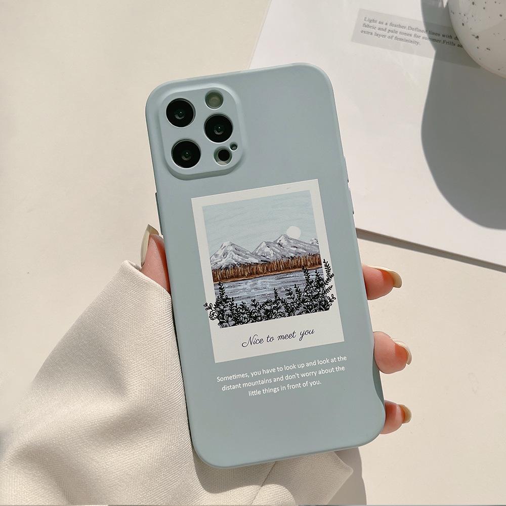 Art Oil Painting Snow Mountain Case for iPhone 16 iPhone 17 iPhone 17 Pro Max