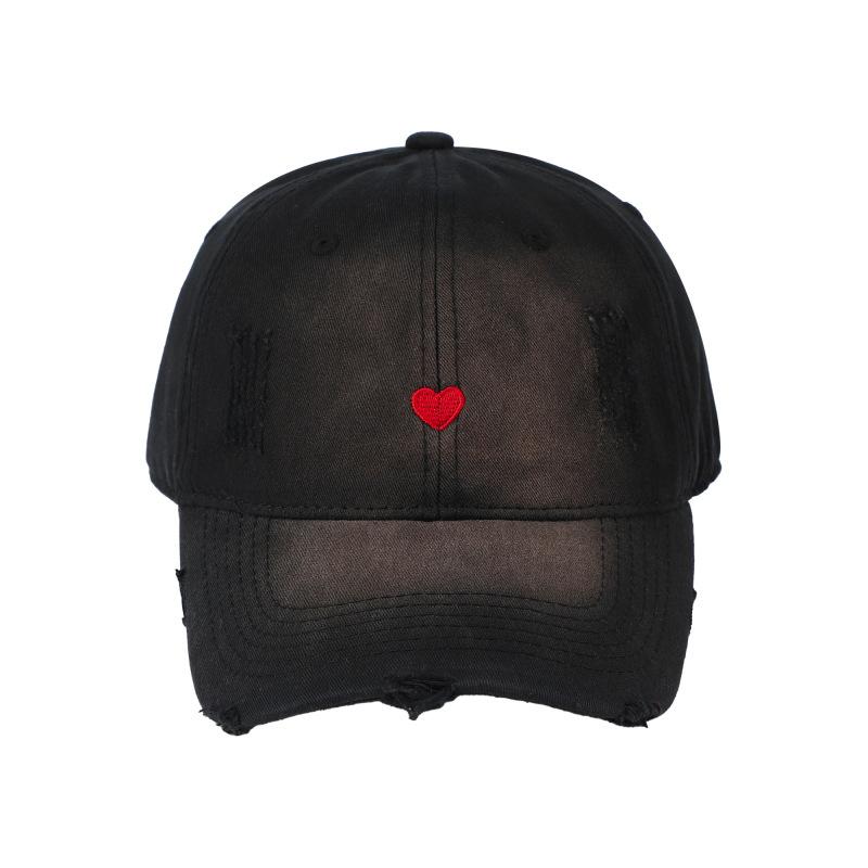 Spring Summer Ins Korean Trendy Cotton Sun Baseball Cap Women Japanese Small Fresh Face Small Love Heart Embroidery Baseball Cap