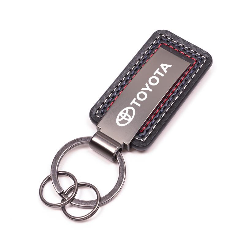 Car Key Cover Pendant Suede Keychain Carbon Leather Keyring For Toyota Hilux Aygo Yaris Ractis Corolla Camry CHR Auris Tacoma